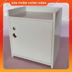 Tủ Đầu Giường 2 Ngăn Màu Trắng - Hàng Đã Lắp Sẵn, Chất Liệu Nhựa Nội Thất Cao Cấp, Bóng Mịn, Khóa An Toàn