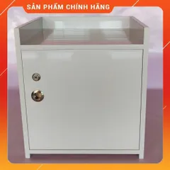 Tủ Đầu Giường 2 Ngăn Màu Trắng - Hàng Đã Lắp Sẵn, Chất Liệu Nhựa Nội Thất Cao Cấp, Bóng Mịn, Khóa An Toàn