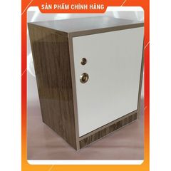 Tủ đựng đồ có bánh xe gỗ óc chó cánh trắng - Tiện lợi, cao cấp, chống thấm nước, dễ di chuyển - Hàng đã lắp ráp sẵn, kích thước 50x40x31cm
