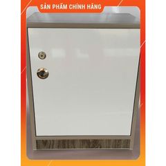 Tủ đựng đồ có bánh xe gỗ óc chó cánh trắng - Tiện lợi, cao cấp, chống thấm nước, dễ di chuyển - Hàng đã lắp ráp sẵn, kích thước 50x40x31cm