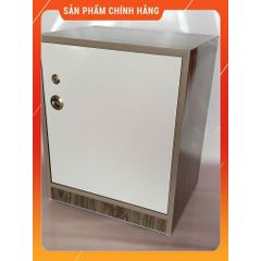 Tủ đựng đồ có bánh xe gỗ óc chó cánh trắng - Tiện lợi, cao cấp, chống thấm nước, dễ di chuyển - Hàng đã lắp ráp sẵn, kích thước 50x40x31cm