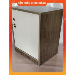 Tủ đựng đồ có bánh xe gỗ óc chó cánh trắng - Tiện lợi, cao cấp, chống thấm nước, dễ di chuyển - Hàng đã lắp ráp sẵn, kích thước 50x40x31cm