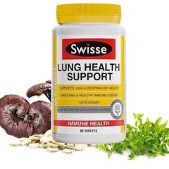 Viên uống Swisse Lung Health Support - Tăng cường sức khỏe hệ hô hấp và đề kháng - 90 viên Úc tự nhiên, an toàn cho người lớn
