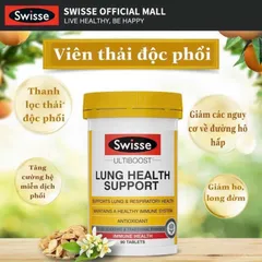 Viên uống Swisse Lung Health Support - Tăng cường sức khỏe hệ hô hấp và đề kháng - 90 viên Úc tự nhiên, an toàn cho người lớn