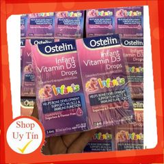 Vitamin D3 Liquid Ostelin 20ml - Vitamin cho trẻ sơ sinh, bổ sung canxi, vị dâu thơm ngon, an toàn và hiệu quả cho bé từ 6 tháng.