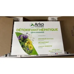 Detox hỗ trợ Thải đ/ộc gan ARKOFLUIDES DETOXIFIANT HEPATIQUE của Arkopharma 20 ống của Pháp
