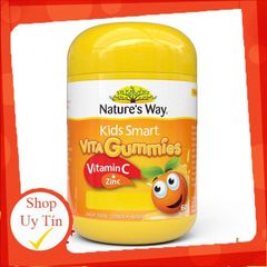 Kẹo dẻo vitamin C và kẽm Nature's Way Kids Smart Vita Gummies - Hỗ trợ miễn dịch cho trẻ từ 2 tuổi, vị cam thơm ngon, lọ 60 viên