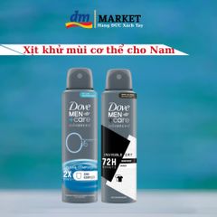 Xịt Khử Mùi Cơ Thể Nam Dove Men + Care 150ml - Chống Mồ Hôi 72h, Không Ố Vàng Áo, Xuất Xứ Đức
