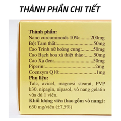 Viên nghệ Nano Curcumin Rostex HDPHARMA Tam Thất Xạ Đen giảm viêm dạ dày - Thực phẩm chức năng hữu hiệu - Hộp 30 viên