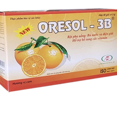 Viên Uống ORESOL 3B Bù Nước Điện Giải Hương Cam - Hỗ Trợ Tiêu Hóa, Phòng Ngừa Mất Nước Do Tiêu Chảy - Hộp 40 Gói
