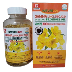 Viên uống tinh dầu hoa anh thảo Nature 300 - Gamma Linolenic Acid từ Canada, hỗ trợ làm đẹp, cân bằng nội tiết tố nữ, 300 viên