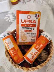 Viên Vitamin C Sủi 1000mg UPSA Pháp Hỗ Trợ Miễn Dịch - Giảm Mệt Mỏi, Bổ Sung 20 Viên Ngon Miệng trong Hộp Tiện Dụng