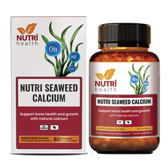 Canxi Hữu Cơ Từ Tảo Biển Nutri Seaweed Calcium 60 Viên - Hỗ Trợ Xương Khỏe, Vitamin K2 & D3, Dễ Nuốt, Dành Cho Trẻ Em Và Người Lớn