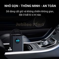 Bơm Lốp Xe Ô Tô Cầm Tay Jubilee Mart 120W - Bơm Hơi Thông Minh với Chip AI, Tự Ngắt An Toàn, Dễ Dàng Mang Theo