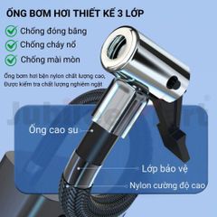 Bơm Lốp Xe Ô Tô Cầm Tay Jubilee Mart 120W - Bơm Hơi Thông Minh với Chip AI, Tự Ngắt An Toàn, Dễ Dàng Mang Theo