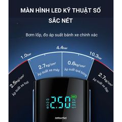 Bơm Lốp Ô Tô Jubilee Mart 4 Trong 1 - Máy Bơm Đo Áp Suất Lốp 80W, Đèn LED, Sạc Điện Thoại, Kích Bình Xe Khẩn Cấp