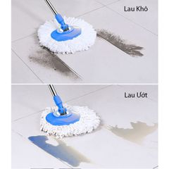 Cây Lau Nhà Thông Minh Đa Năng 360 Độ Jubilee Mart - Combo 3 Bông Lau Microfiber Chống Xước, Dễ Sử Dụng cho Nhà Sạch Sẽ