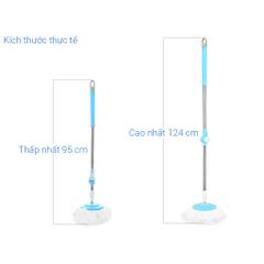Cây Lau Nhà Thông Minh Đa Năng 360 Độ Jubilee Mart - Combo 3 Bông Lau Microfiber Chống Xước, Dễ Sử Dụng cho Nhà Sạch Sẽ