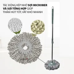 Combo 5 Bông Lau Nhà Thay Thế 360 Độ - Microfiber Thấm Hút Tốt, Giao Màu Ngẫu Nhiên Cho Nhà Bếp