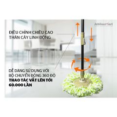 Bộ Chổi Lau Nhà Thông Minh Tự Vắt Xoay 360 Jubilee Mart - Bông Lau Siêu Thấm Hút, Bảo Hành 2 Năm, Dễ Dàng Sử Dụng