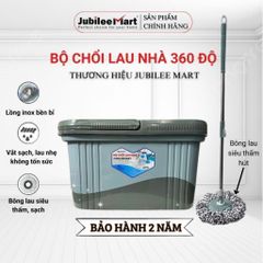Bộ Chổi Lau Nhà Thông Minh Jubilee Mart 360 Độ - Kèm Thùng Vắt Inox & Bông Lau Siêu Thấm - Bảo Hành 2 Năm