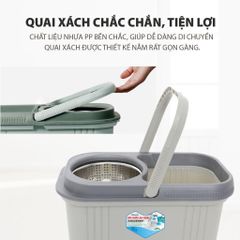 Bộ Chổi Lau Nhà Thông Minh Jubilee Mart 360 Độ - Kèm Thùng Vắt Inox & Bông Lau Siêu Thấm - Bảo Hành 2 Năm