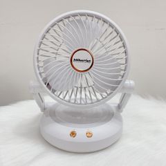 {BH 2 NĂM} Quạt Tích Điện Mini Jubilee Mart Có Đèn LED, 3 Chế độ Gió Xoay 90 độ Sử Dụng Lên Đến 8h
