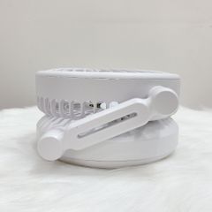 {BH 2 NĂM} Quạt Tích Điện Mini Jubilee Mart Có Đèn LED, 3 Chế độ Gió Xoay 90 độ Sử Dụng Lên Đến 8h