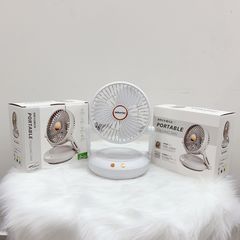 {BH 2 NĂM} Quạt Tích Điện Mini Jubilee Mart Có Đèn LED, 3 Chế độ Gió Xoay 90 độ Sử Dụng Lên Đến 8h