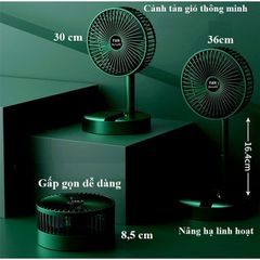 Quạt Tích Điện Mini SUPER FAN 3 Tốc Độ Gió - Gấp Gọn, Tiện Lợi, Tiết Kiệm Điện Năng Cho Mọi Không Gian