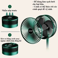 Quạt Tích Điện Mini SUPER FAN 3 Tốc Độ Gió - Gấp Gọn, Tiện Lợi, Tiết Kiệm Điện Năng Cho Mọi Không Gian