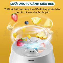 Máy Xay Sinh Tố Mini Jubilee Mart 450ML - Công Suất 40W, 10 Lưỡi Dao Inox Siêu Bén, Lý Tưởng Cho Gia Đình và Cá Nhân