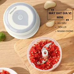 Máy Xay Tỏi Ớt Mini JubileeMart - Kéo Tay Tiện Dụng, Dung Tích 250ml, Xay Nhanh Chóng, Phù Hợp Nếu Bạn Yêu Thích Nấu Nướng