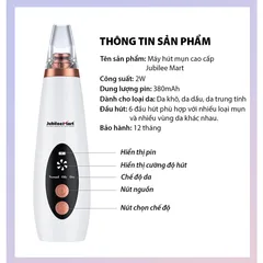 Máy hút mụn đầu đen JUBILEE MART làm sạch lỗ chân lông kèm 5 đầu hút PHÙ HỢP VỚI MỌI LOẠI DA 275684