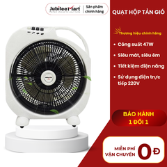 Quạt Hộp Tản Gió Jubilee Mart - Quạt Điện 3 Tốc Độ 47W, Thiết Kế Tiết Kiệm Không Gian, Hoạt Động Êm Ái, Bảo Hành 2 Năm