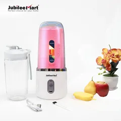 Máy Xay Sinh Tố Cầm Tay Mini Jubilee Mart 400ML - Công Nghệ Nhật Bản, 10 Lưỡi Dao Sắc Bén, Sạc Pin USB Tiện Dụng
