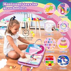 Giỏ Xách Bận Rộn 7in1 Ngựa Pony - Đồ Chơi Montessori Học Kỹ Năng Cho Bé 2-6 Tuổi, Tiện Lợi và Đáng Yêu