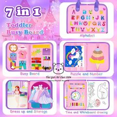 Giỏ Xách Bận Rộn 7in1 Ngựa Pony - Đồ Chơi Montessori Học Kỹ Năng Cho Bé 2-6 Tuổi, Tiện Lợi và Đáng Yêu