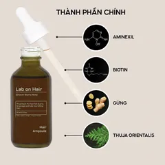 Tinh Chất Hỗ Trợ Mọc Tóc Lab On Hair 60ml - Giảm Gãy Rụng, Tăng Cường Dưỡng Chất Với Gừng, Biotin, Chiết Xuất Thực Vật