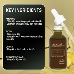 Tinh Chất Hỗ Trợ Mọc Tóc Lab On Hair 60ml - Giảm Gãy Rụng, Tăng Cường Dưỡng Chất Với Gừng, Biotin, Chiết Xuất Thực Vật