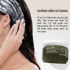 Kem ủ tóc Lab On Hair 250ml - Dưỡng ẩm, Cải thiện tóc hư tổn, Giúp tóc chắc khỏe và bóng mượt với Keratin, Dầu Argan, Bơ Hạt Mỡ