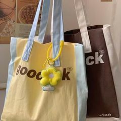 Túi Tote Phối Màu Nổi Bật - Túi Đeo Vai Vintage Dễ Dàng Đựng Đồ, Phong Cách Eco-Friendly