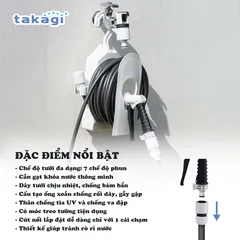 Bộ Cuộn Vòi Tưới Cây Treo Tường 15m Takagi R115CG - Tiết Kiệm Nước, 7 Chế Độ Phun, Dễ Dàng Sử Dụng Cho Khu Vườn Xanh Tươi