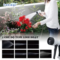 Bộ Cuộn Vòi Tưới Cây Treo Tường 15m Takagi R115CG - Tiết Kiệm Nước, 7 Chế Độ Phun, Dễ Dàng Sử Dụng Cho Khu Vườn Xanh Tươi
