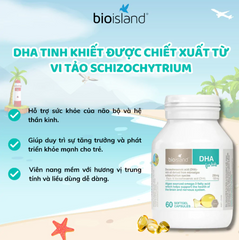 Viên uống bổ sung DHA cho bé Bio Island 60 viên - Hỗ trợ phát triển trí não, thị giác - Nhập khẩu chính ngạch từ Úc
