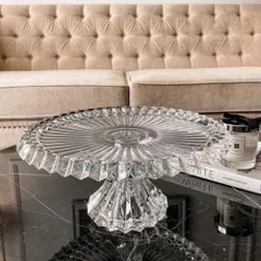 Khay đựng bánh pha lê Rogaska Crown Jewel 33cm trong suốt có nắp đậy - Sang trọng, tinh tế, món quà hoàn hảo cho dịp Tết