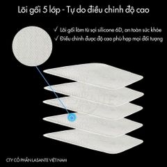 Lõi Gối Massage 6D Lasante - Gối Làm Mát Đa Tầng, Chống Ẩm Mốc, Thoáng Khí, Giảm Đau Cổ Vai Gáy, Quà Tặng Tân Gia