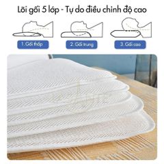 Lõi Gối Massage 6D Lasante - Gối Làm Mát Đa Tầng, Chống Ẩm Mốc, Thoáng Khí, Giảm Đau Cổ Vai Gáy, Quà Tặng Tân Gia