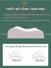 Gối Cao Su Thấp 4 Cm Form Lượn Sóng Siêu Mỏng Lasante Thiết Kế Giảm Đau Cổ Khi Ngủ Chống Thoái Hóa