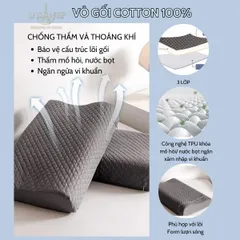 Gối Ngủ Thoáng Khí Cho Bé 3-15 Tuổi 25x40cm - Giúp Ngủ Ngon, Nâng Đỡ Cột Sống, Chất Liệu Cotton An Toàn, Giặt Được Bằng Nước
